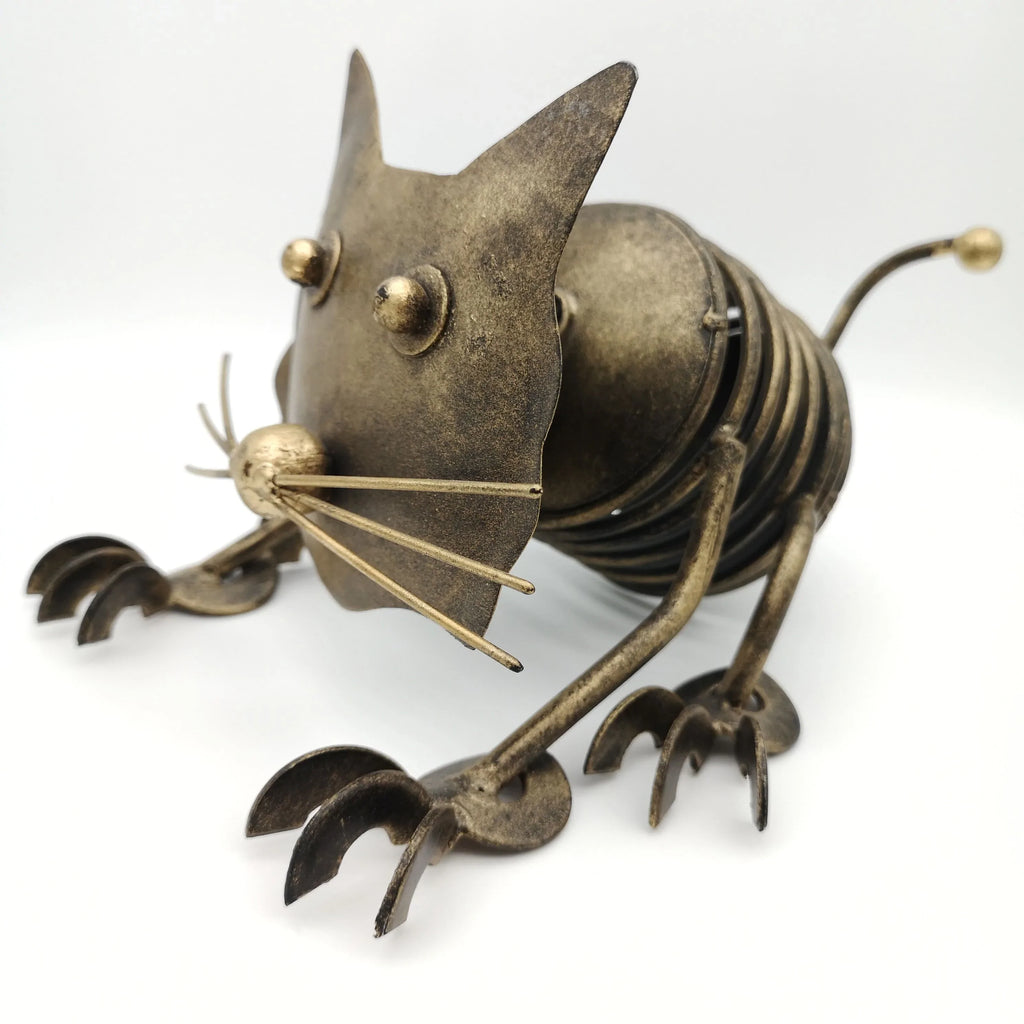 Katzenfigur aus Metall, Industriedesign, Unikat Sir Mittens