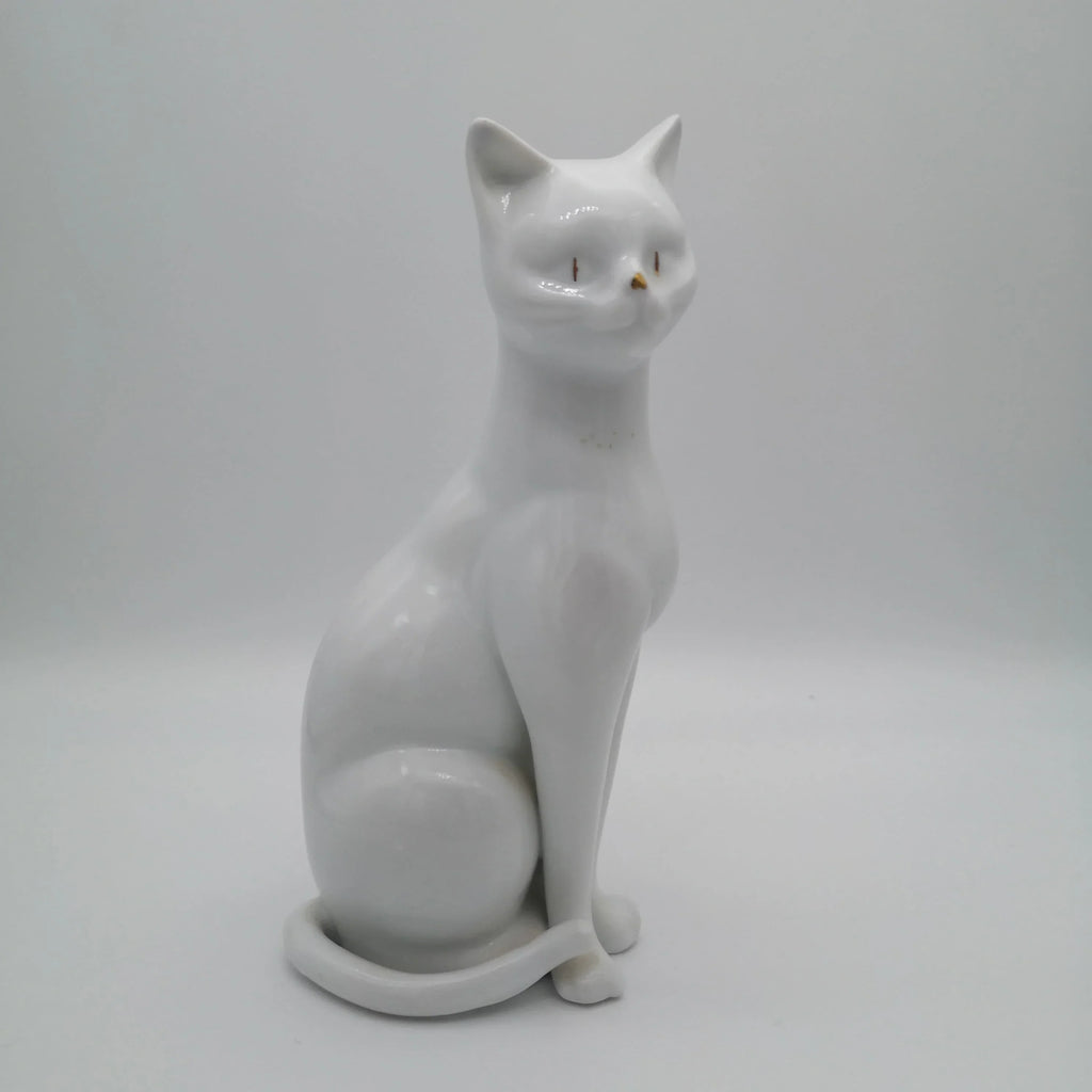 Katzenfigur aus schneeweißem Porzellan Sir Mittens