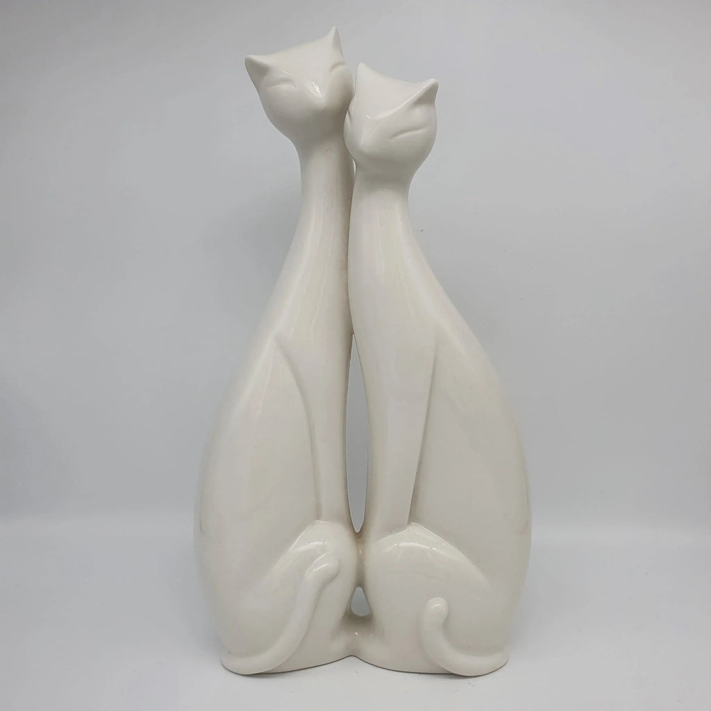 Katzenpaar aus weißem Porzellan, 23 cm Sir Mittens