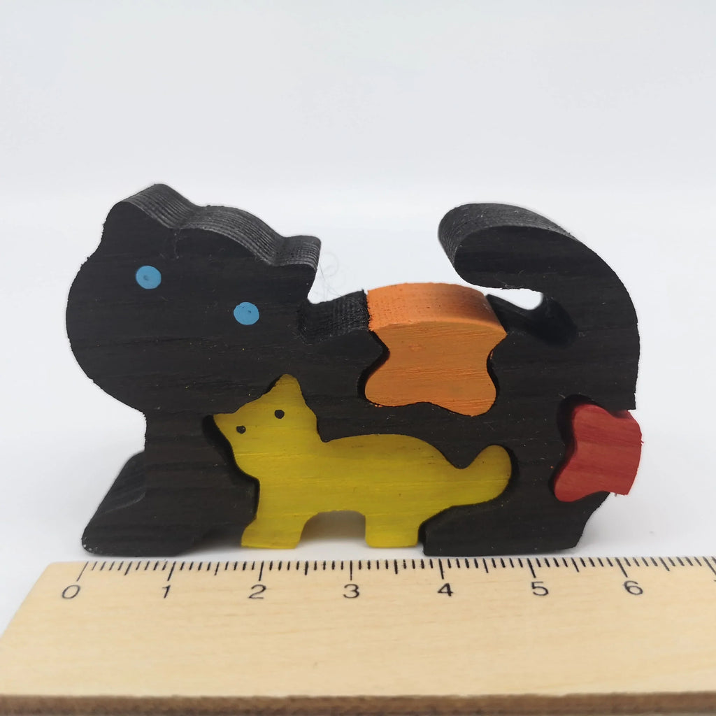 Kleines Katzen-Puzzle aus Holz Sir Mittens