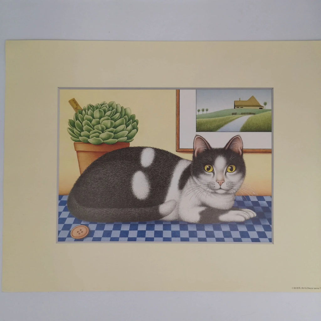 Kunstdruck "Katze mit Knopf" von Erno Tromp, Niederlande Sir Mittens