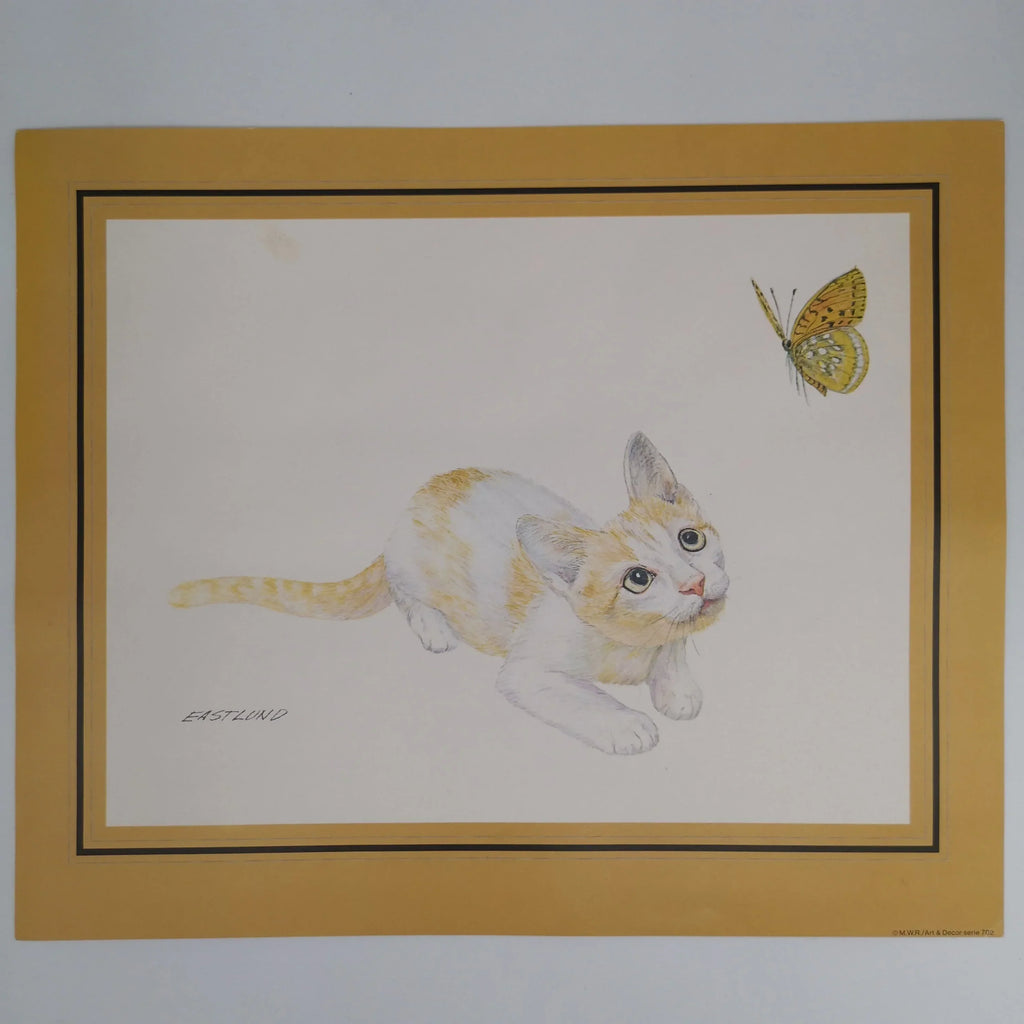Kunstdruck "Katze mit Schmetterling", Eastlund Sir Mittens