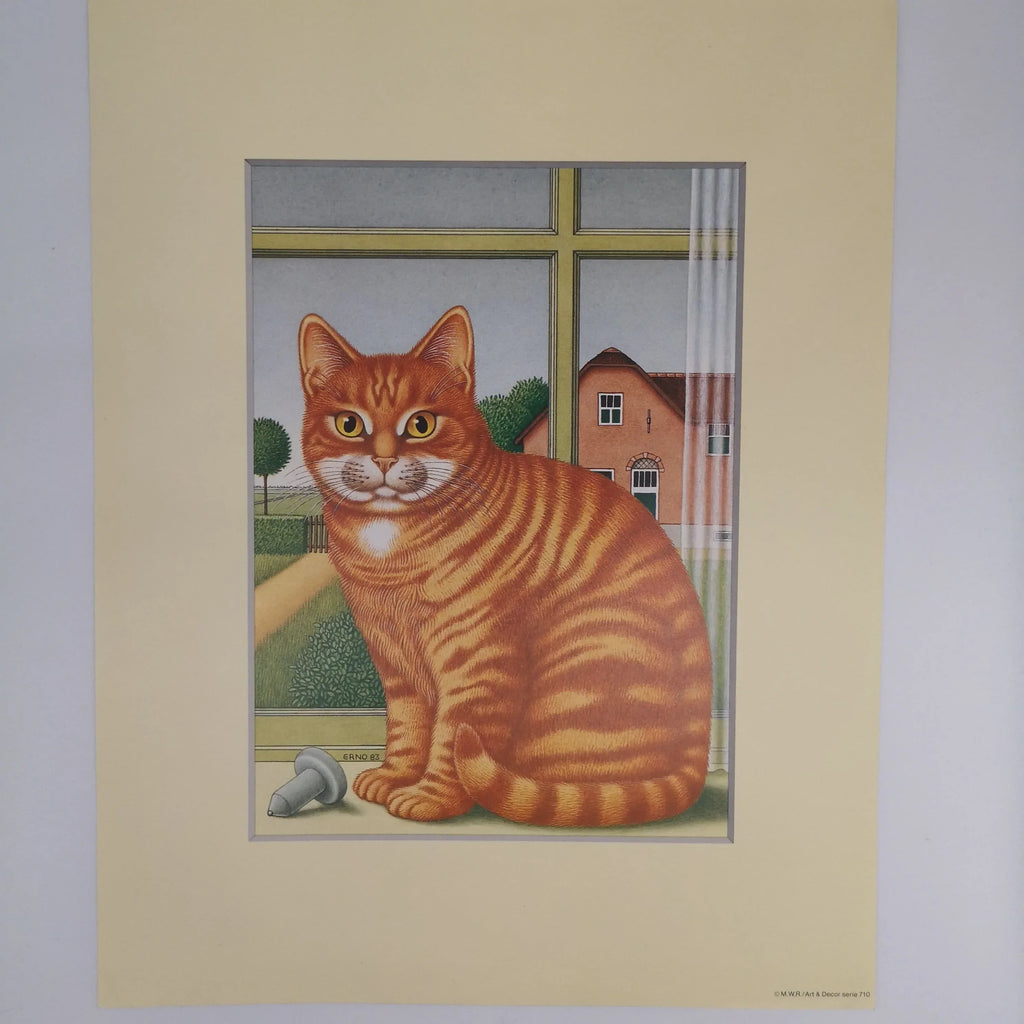 Kunstdruck "Rote Katze" von Erno Tromp, Niederlande Sir Mittens