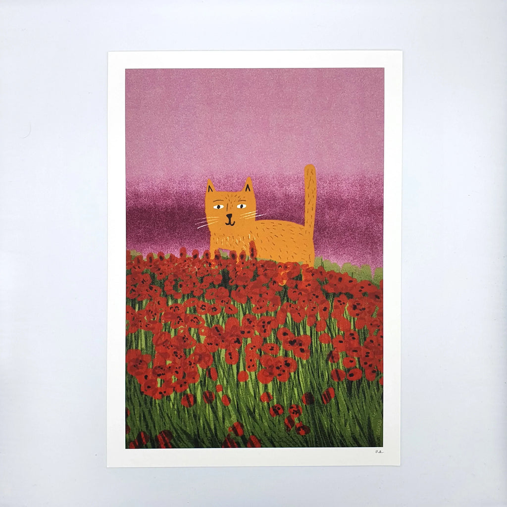 Kunstdruck "Vincat's Poppies", A4-Print Sir Mittens
