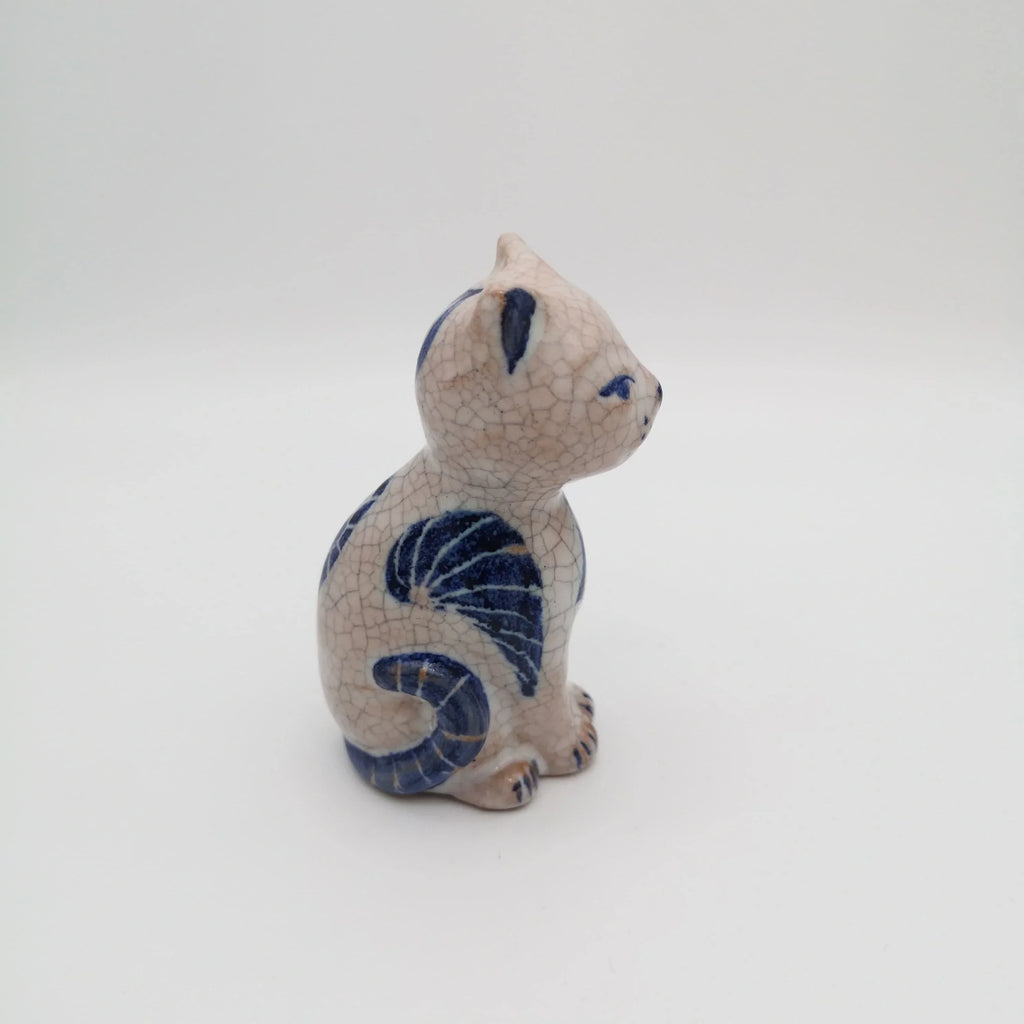 Mosaik-Katze aus Keramik, blau bemalt Sir Mittens