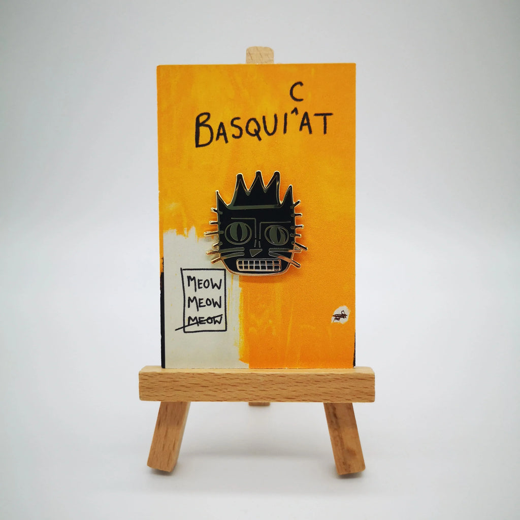 Pin "Jean-Miauchel Basquiat" mit goldenem und schwarzem Finish Sir Mittens