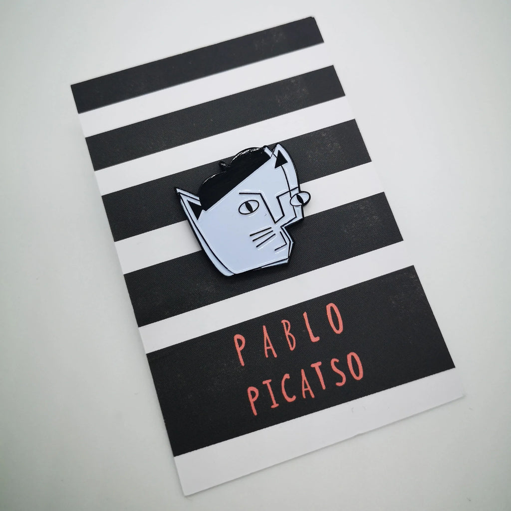 Pin "Pablo Picatso" aus Emaille mit weißem Finish Sir Mittens