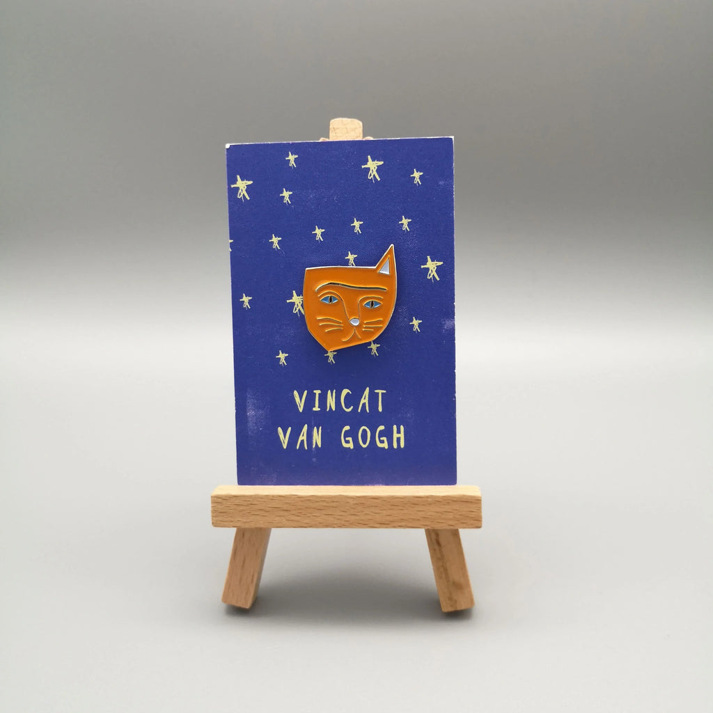 Pin "Vincat van Gogh" aus Emaille mit goldenem Finish Sir Mittens