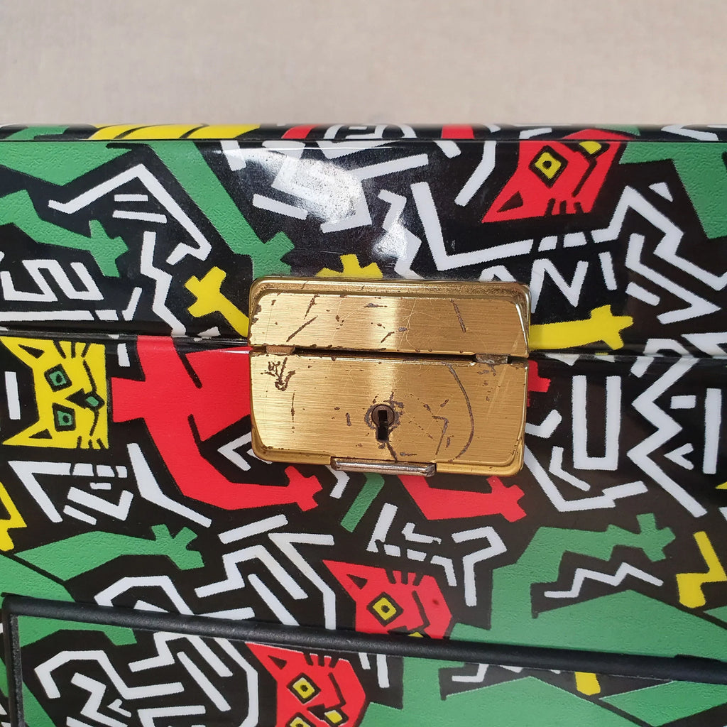 Pop Art Schmuckkoffer mit Katzen nach Keith Haring Sir Mittens