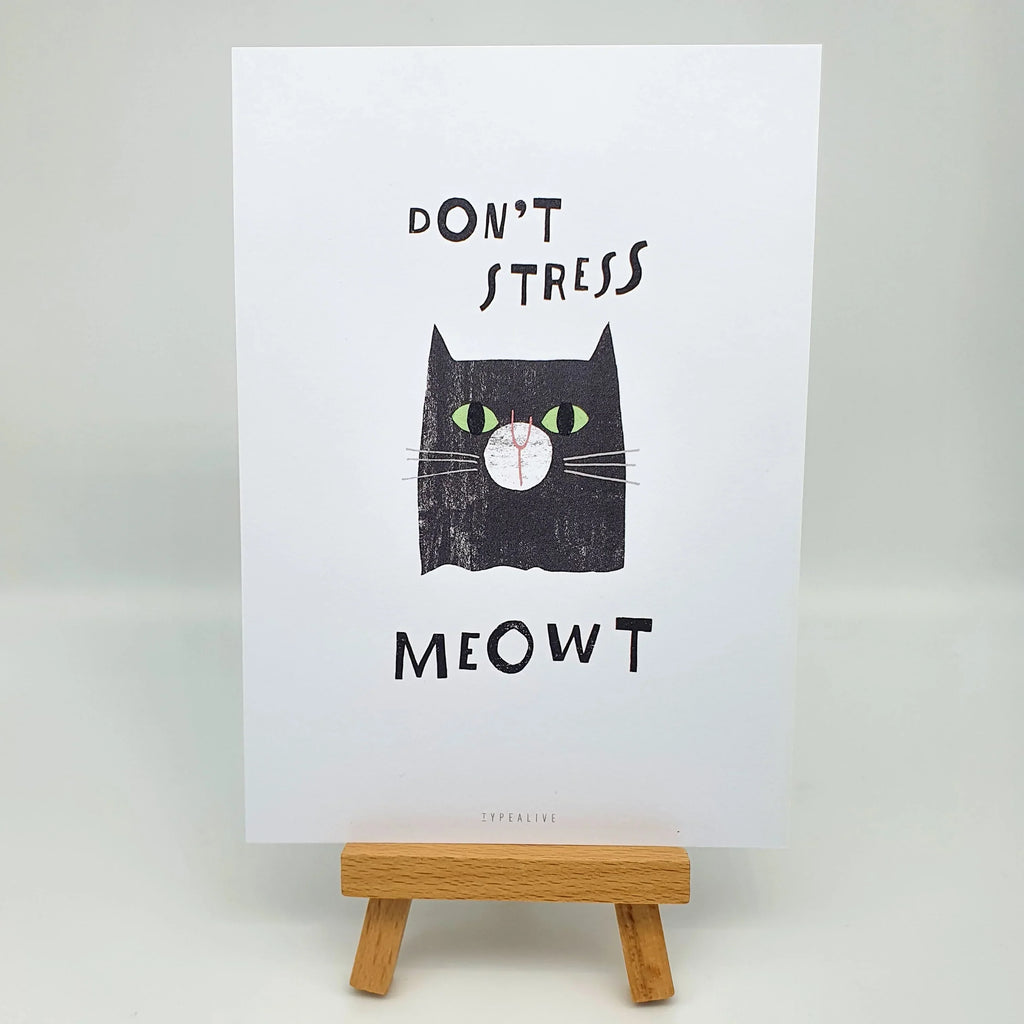 Postkarte "Don't Stress Meowt" Sir Mittens