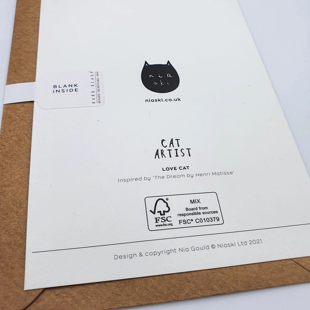 Postkarte "Matisse Cat Hug", A6 Sir Mittens