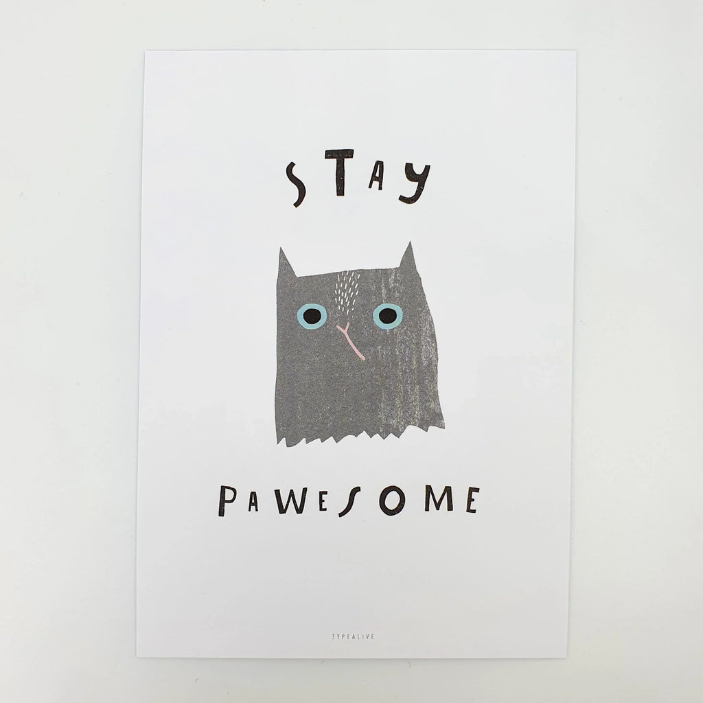 Postkarte "Stay Pawsome" Sir Mittens