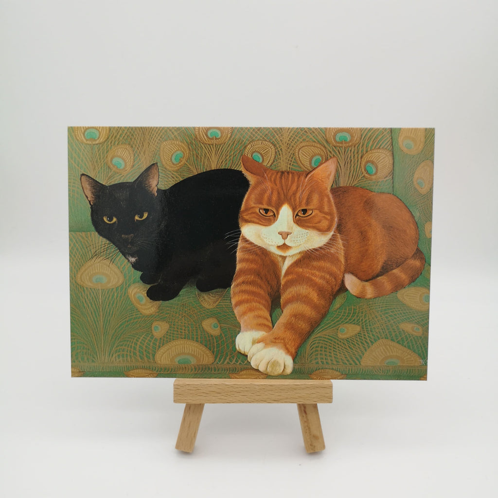 Postkarte mit zwei Katzen auf einem Sofa