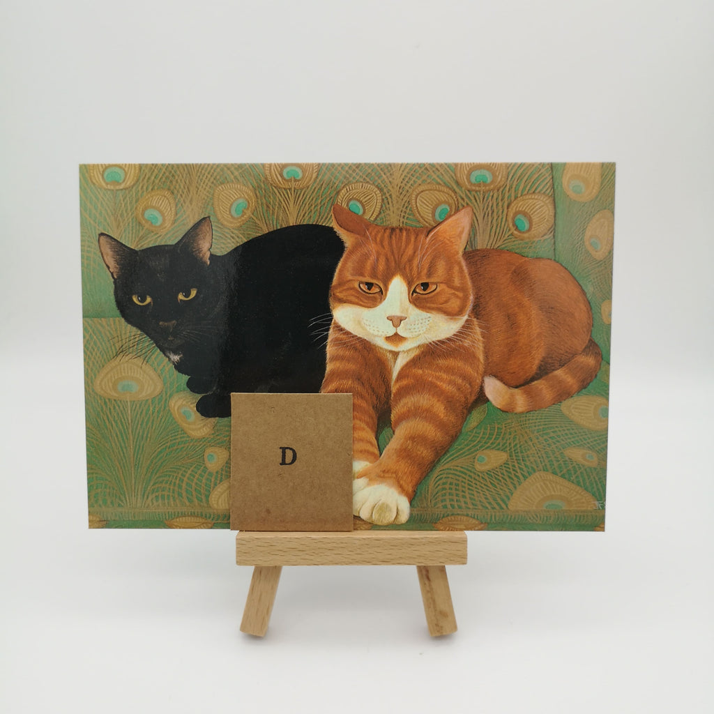 Postkarte mit zwei Katzen auf einem Sofa