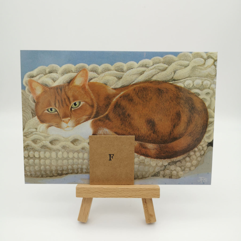 Postkarte mit einer roten Katze