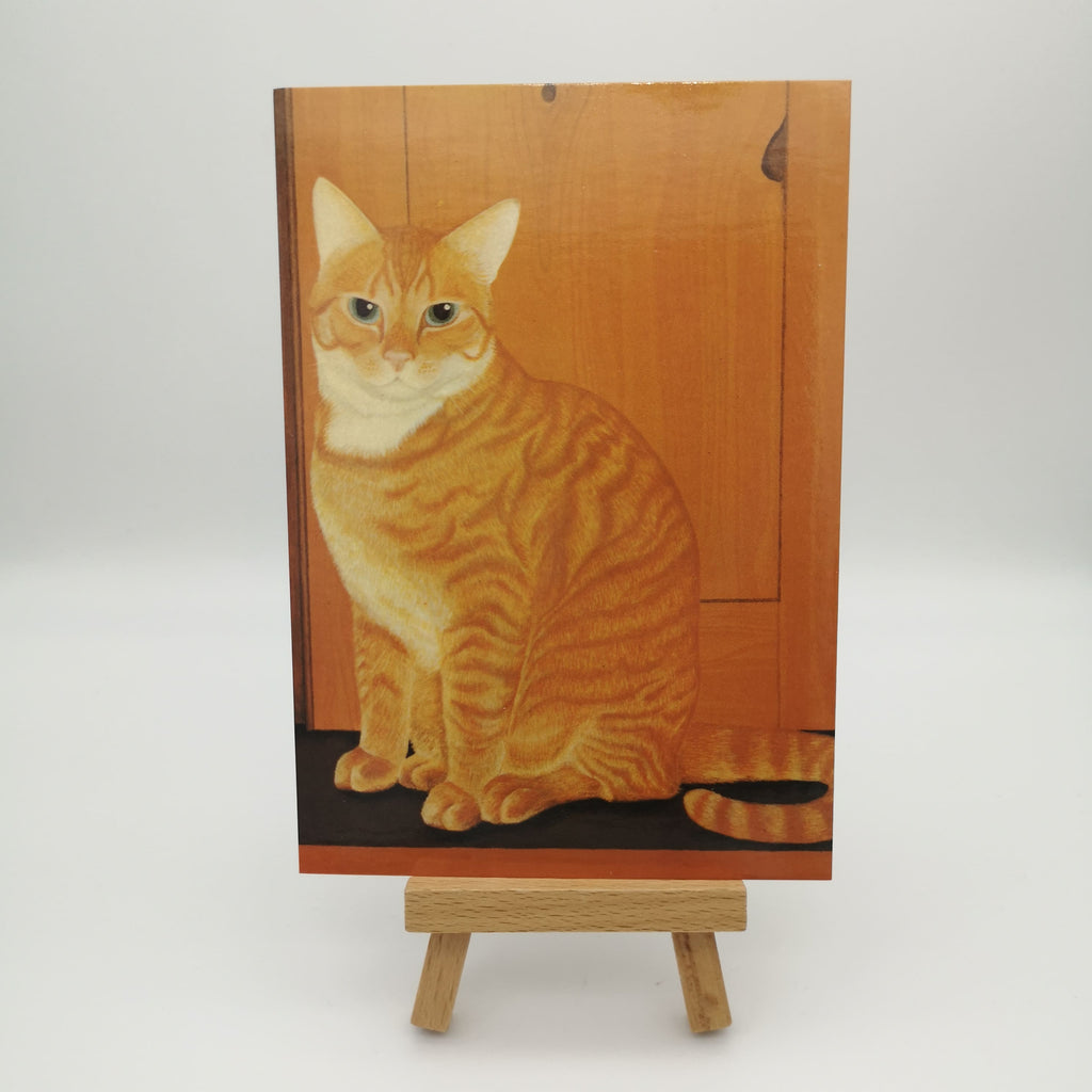 Postkarte mit roter Katze
