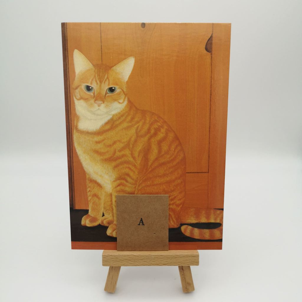 Postkarte mit roter Katze