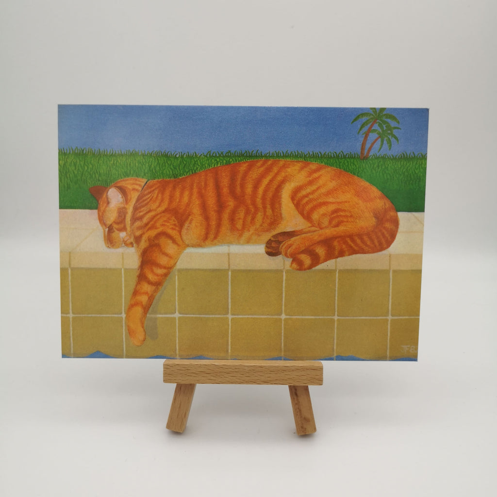 Postkarte mit einer roten Katze
