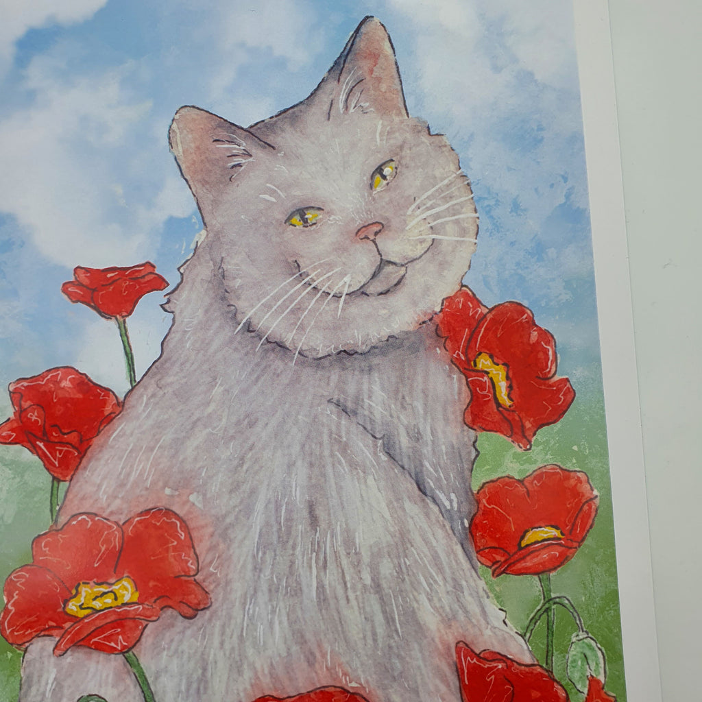 Print "Katze im Mohnblumenfeld", zwei Größen Sir Mittens