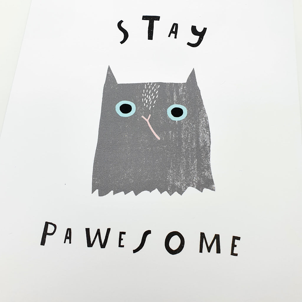 Print "Stay Pawsome", zwei Größen Sir Mittens