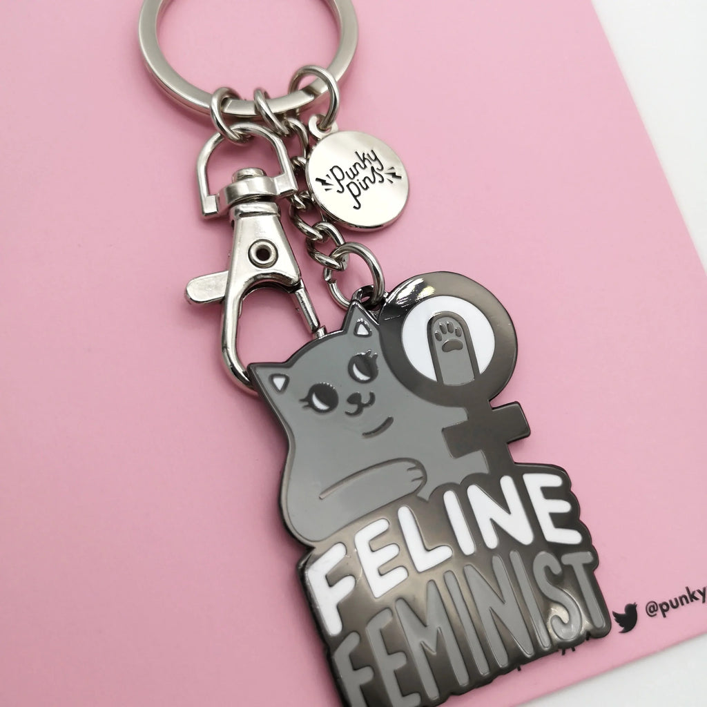 Schlüsselanhänger "Feline Feminist" aus Emaille Sir Mittens