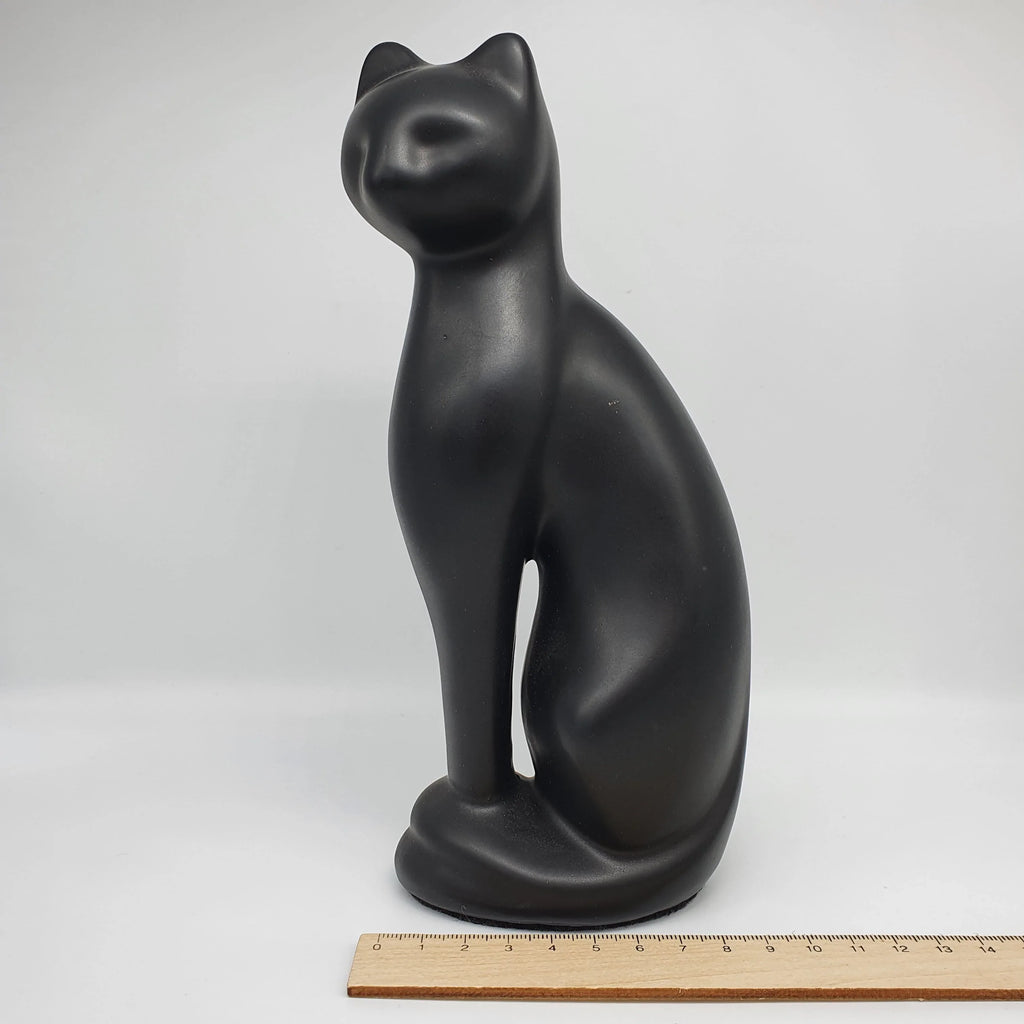 Schwarze Deko-Katze aus Matt-Keramik, 21 cm Sir Mittens