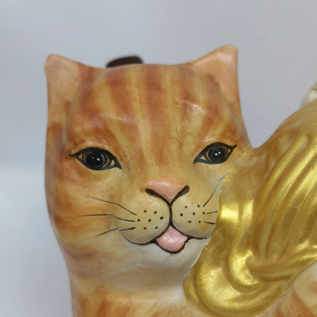 Seltene Katzen-Teekanne mit Wollknäul, Keramik Sir Mittens