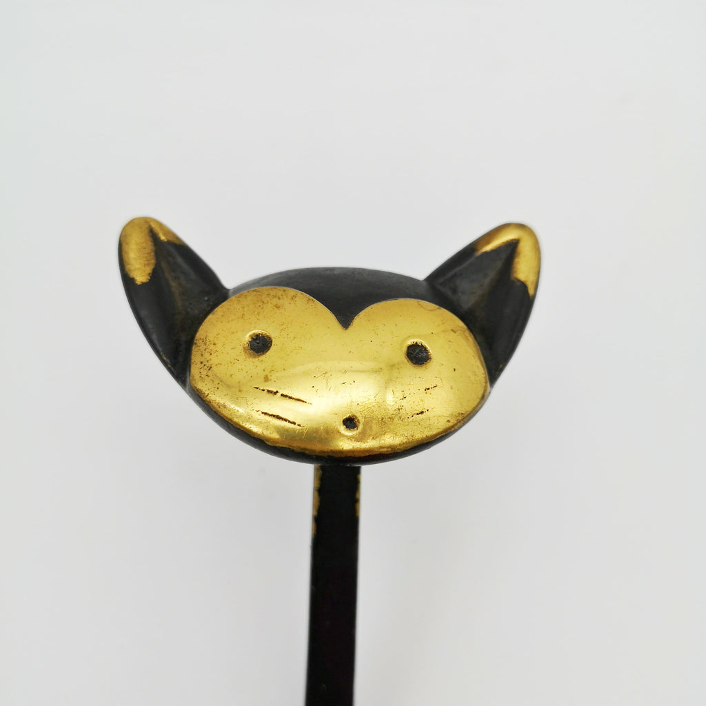 Gold-schwarzer Kleiderhaken in Katzenform