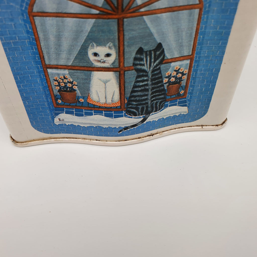 Weiße Blechdosen mit Katzenmotiv, 2 Varianten Sir Mittens